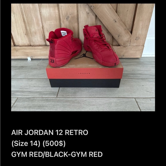 jordan 12 retro gym red black